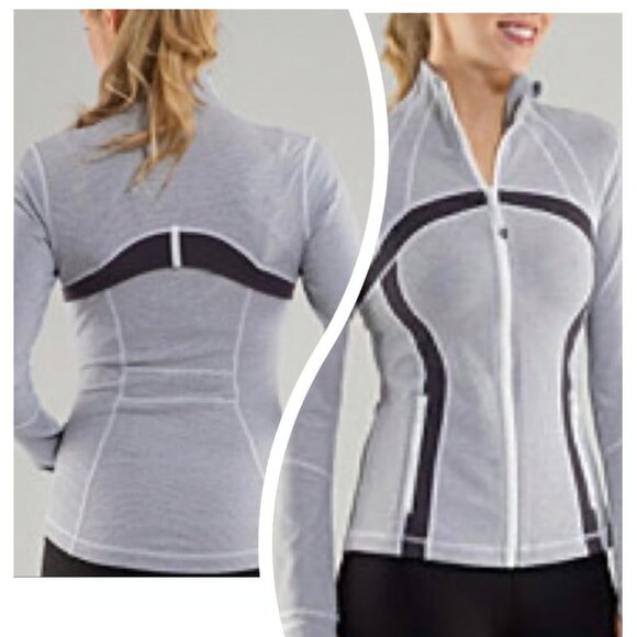 Lululemon Define Jacket in Heathered Coal Wee Stripe size 6 - Picture 2 of 16